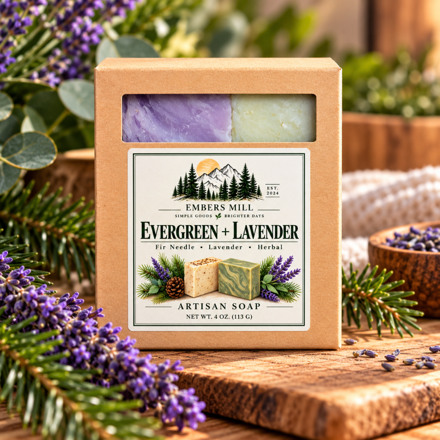 Evergreen + Lavender Artisan Soap